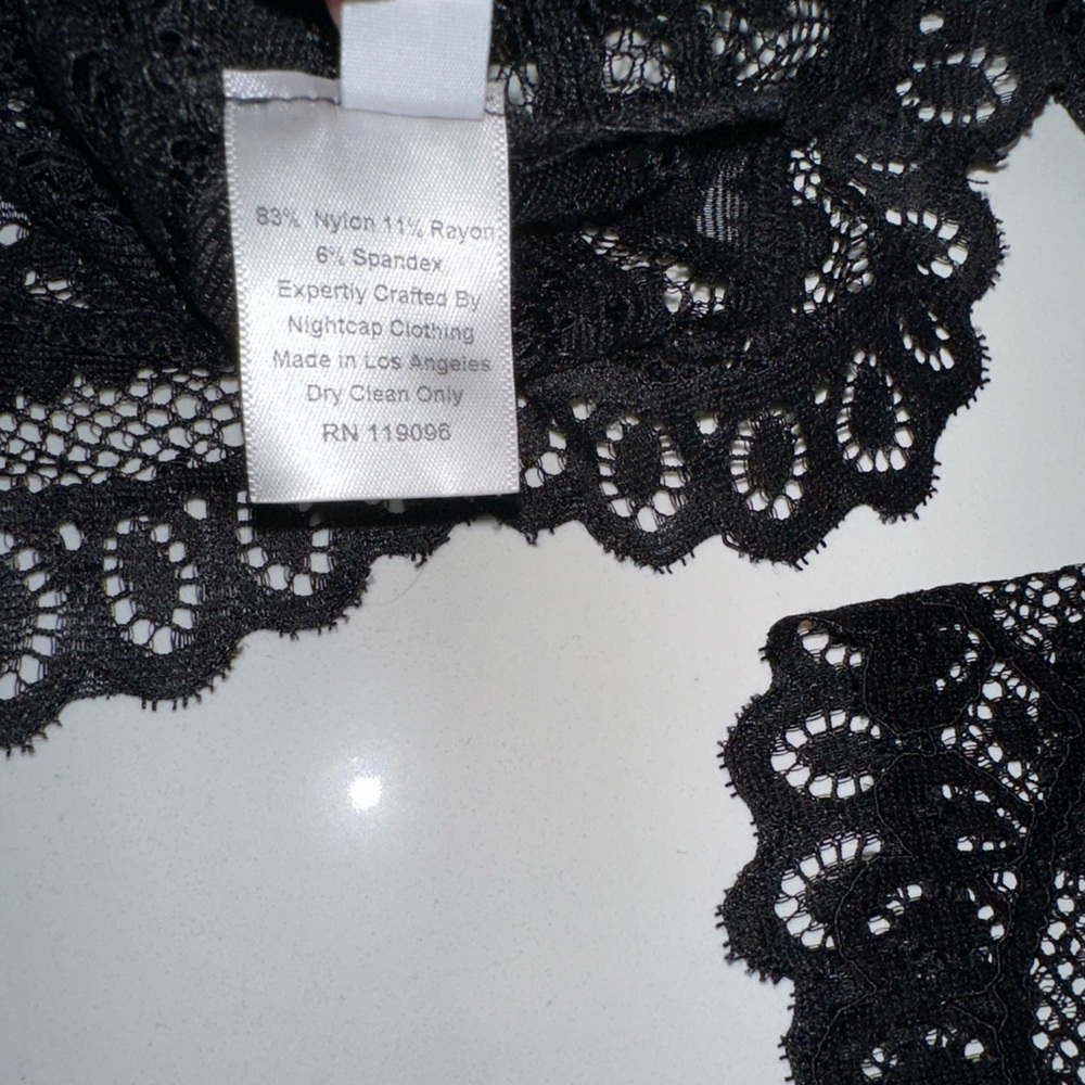 Nightcap “Chartres” black lace cropped long sleeve top & pencil skirt set S - Picture 10 of 16
